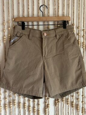 Ariat Rebar Perfect Rise Tough Short Khaki Tan Utility Outdoor Work Shorts 29